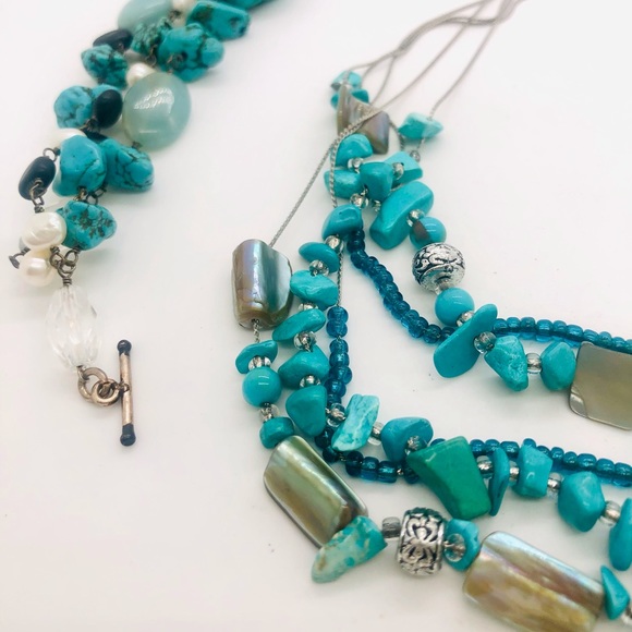 Vintage Turquoise nugget bracelet and necklace - Picture 9 of 11